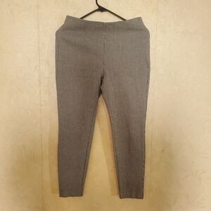LOFT Black and Gray Patterned Pants
